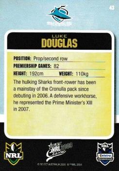 2009 Select Classic #43 Luke Douglas Back